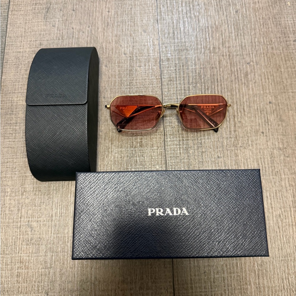 Prada Rectangular Triangle Logo Sunglasses - image 2